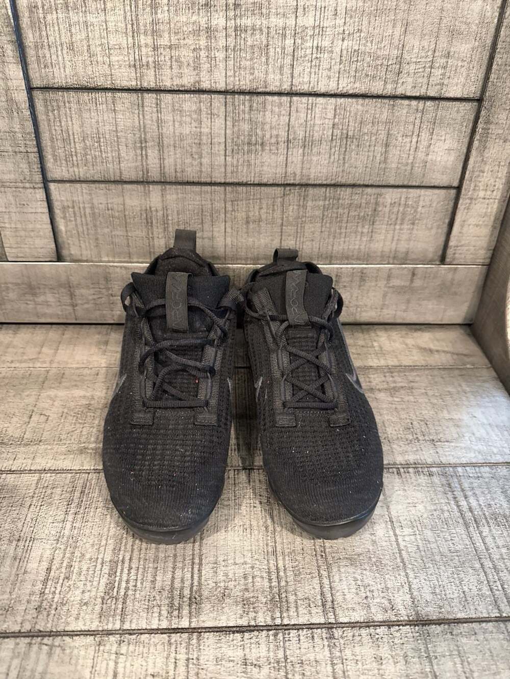 Nike Air VaporMax 2021 Flyknit Triple Black size 5 youth